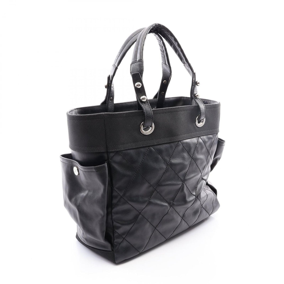 Chanel Tote Bag Paris Biarritz GM Black Leather GM — view 2