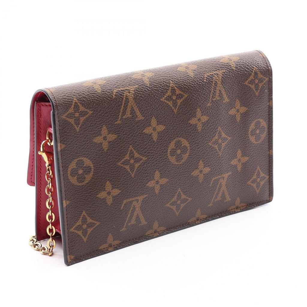 Louis Vuitton Shoulder Bag Portefeuille Flor Chain Monogram Fuchsia Leather — view 2