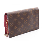 Louis Vuitton Shoulder Bag Portefeuille Flor Chain Monogram Fuchsia Leather — view 2
