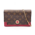 Louis Vuitton Shoulder Bag Portefeuille Flor Chain Monogram Fuchsia Leather