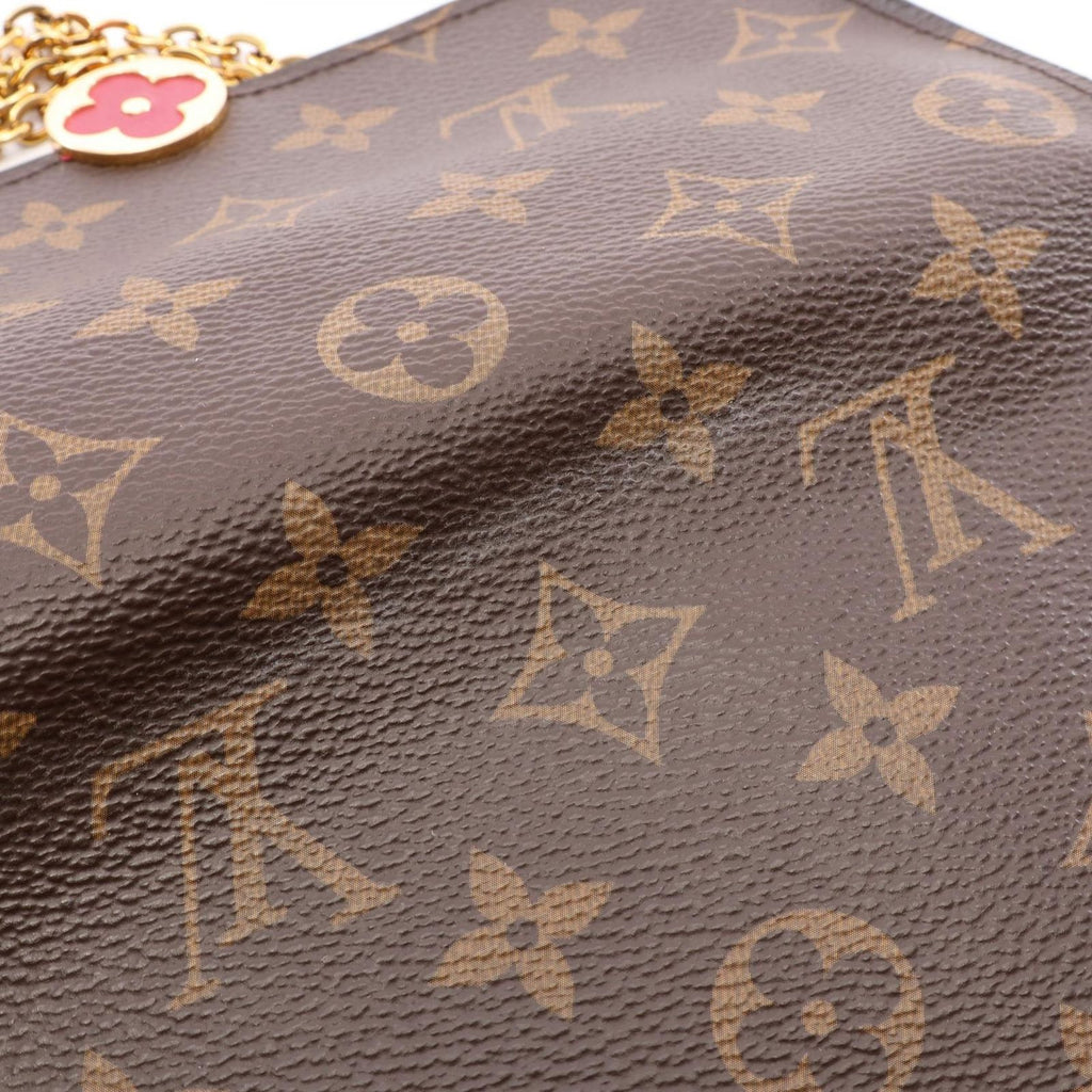 Louis Vuitton Shoulder Bag Portefeuille Flor Chain Monogram Fuchsia Leather — view 8