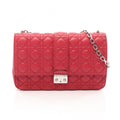 Dior Shoulder Bag Miss Dior Cannage Red Leather Chain