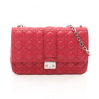 Dior Shoulder Bag Miss Dior Cannage Red Leather Chain