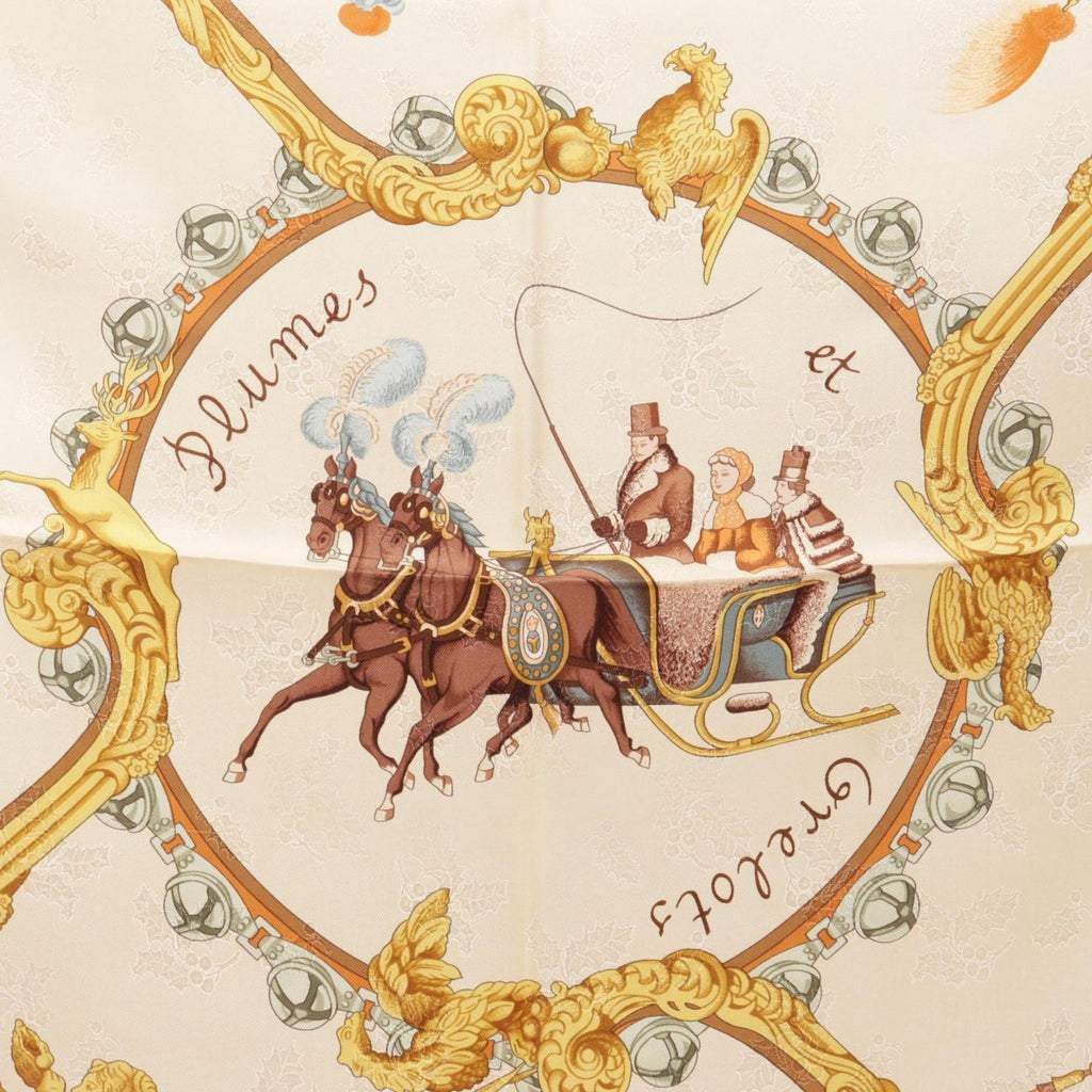 Hermes Scarf Carre 90 Plumes Et Grelots Silk — view 6