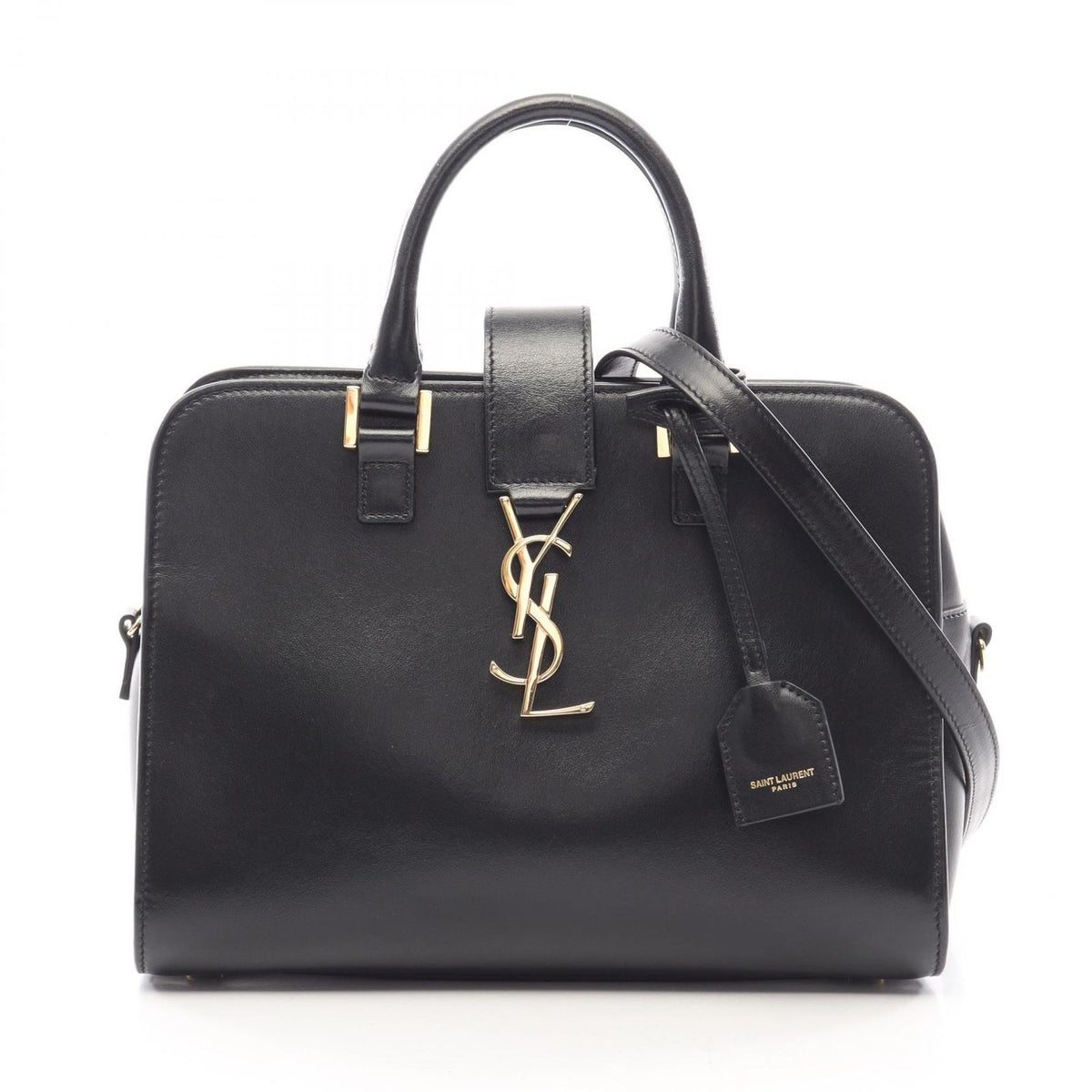Saint Laurent Paris Handbag YSL Line Baby Monogram Cabas 2-Way Black Leather