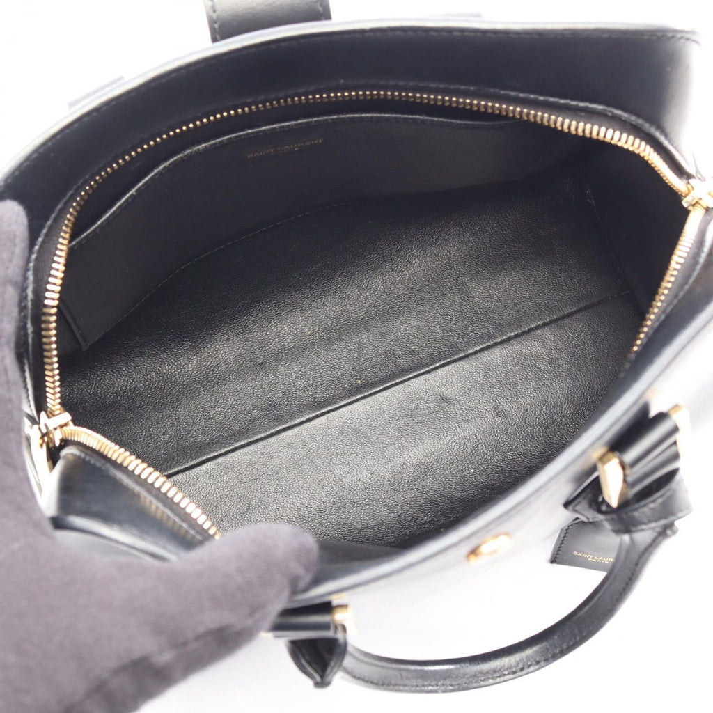 Saint Laurent Paris Handbag YSL Line Baby Monogram Cabas 2-Way Black Leather — view 3