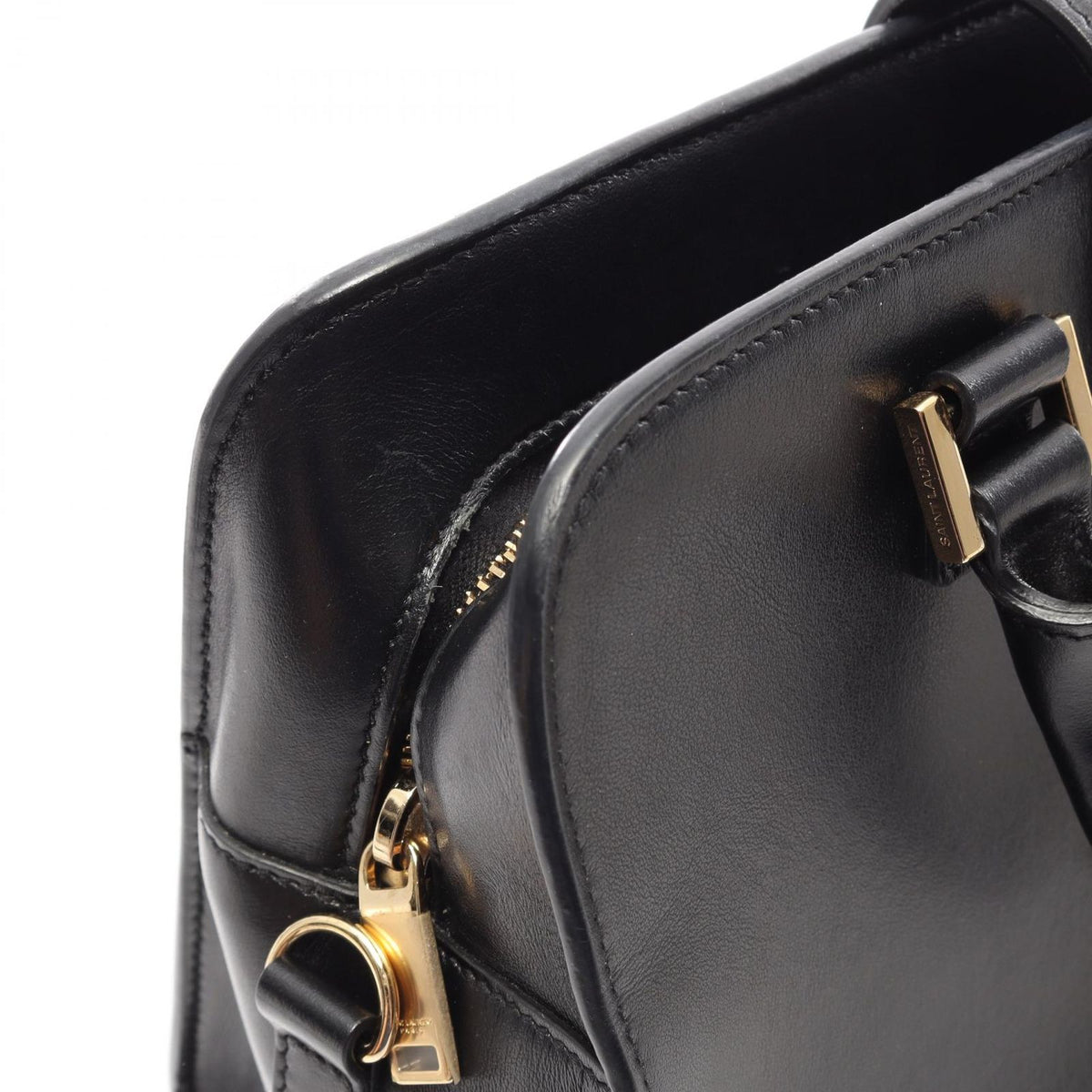 Saint Laurent Paris Handbag YSL Line Baby Monogram Cabas 2-Way Black Leather — view 8