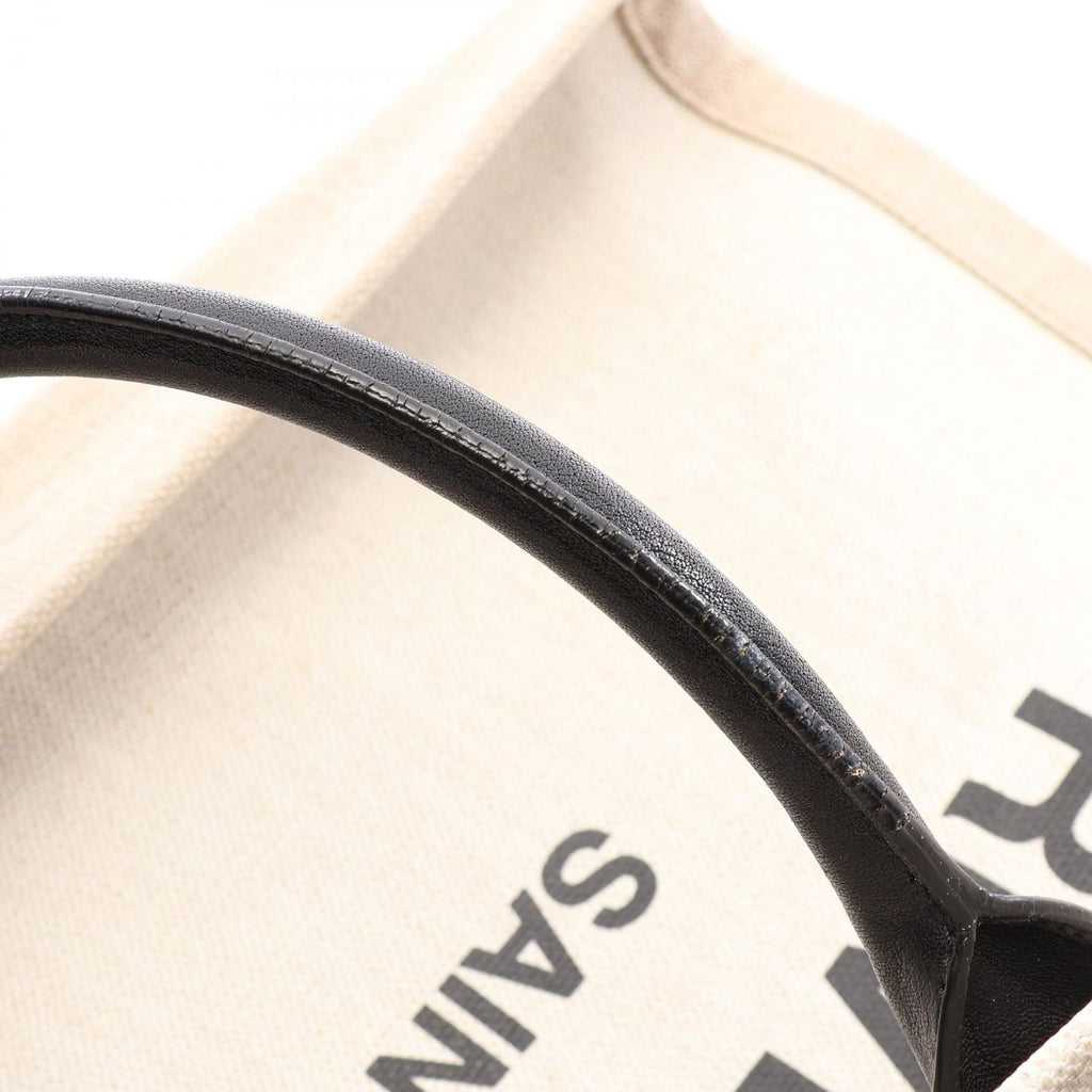Saint Laurent Paris Tote Bag Rive Gauche Noe Ivory Black Leather Large — view 8
