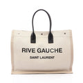 Saint Laurent Paris Tote Bag Rive Gauche Noe Ivory Black Leather Large
