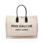 Saint Laurent Paris Tote Bag Rive Gauche Noe Ivory Black Leather Large