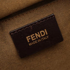 Fendi Shoulder Bag Zucca Brown Black Canvas Leather — view 4