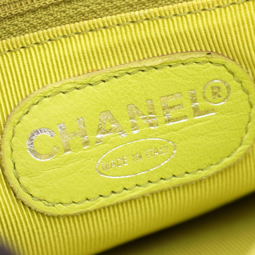Chanel Backpack CC Logo Yellow Caviar Leather Chain — view 4
