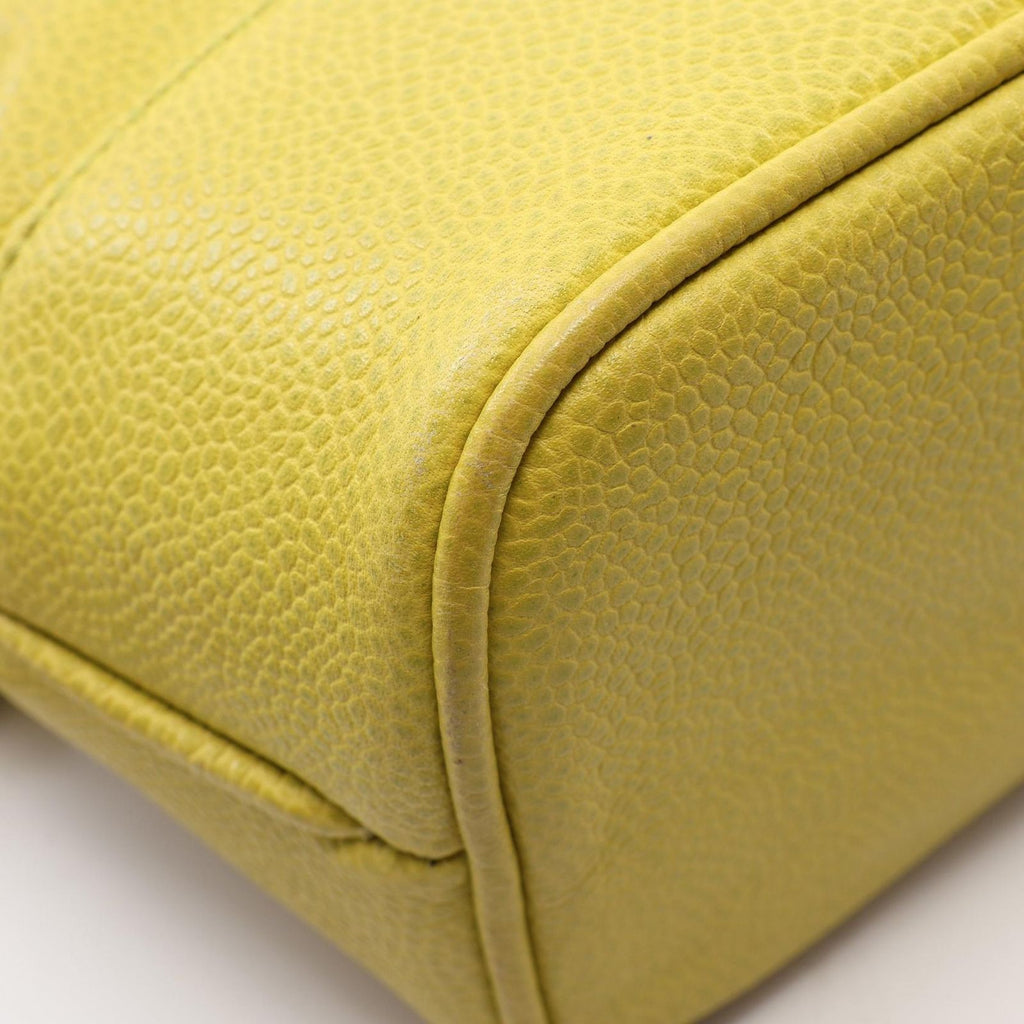 Chanel Backpack CC Logo Yellow Caviar Leather Chain — view 7