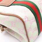 Gucci GG Canvas Sherry Line 2-Way Ivory Pink Green Mini Boston Bag — view 5