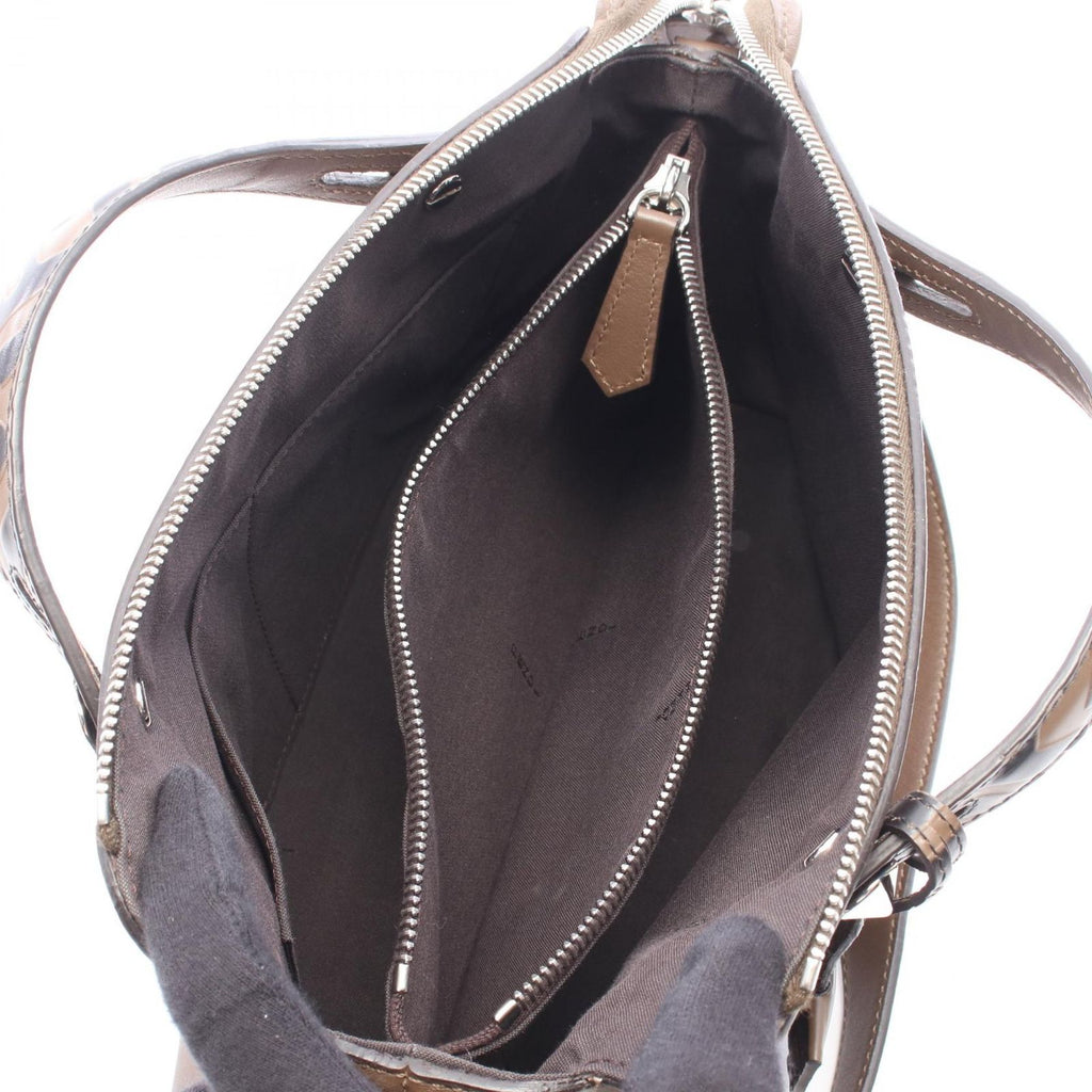 Fendi Handbag by the Way Medium Zucca Brown Black Leather — view 3