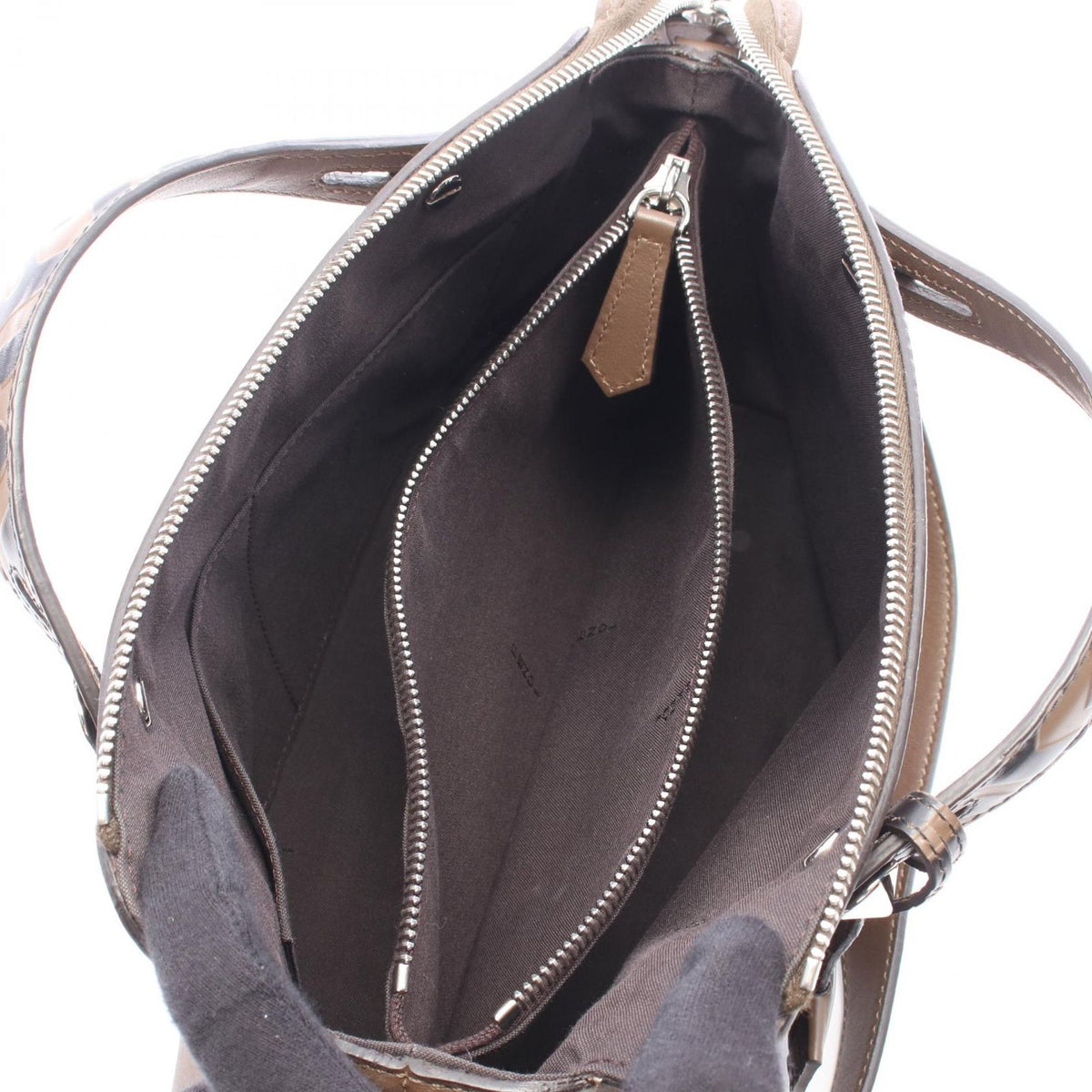 Fendi Handbag by the Way Medium Zucca Brown Black Leather — view 3