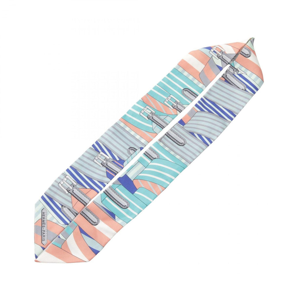 Hermes Scarf Twilly les Sangles Ribbon Silk — view 2