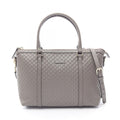 Gucci Handbag Micro Guccissima 2-Way Gray Leather