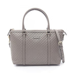 Gucci Handbag Micro Guccissima 2-Way Gray Leather
