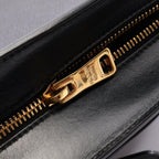 Prada Shoulder Bag Saffiano Soft Calfskin Black Leather Metal Logo — view 7
