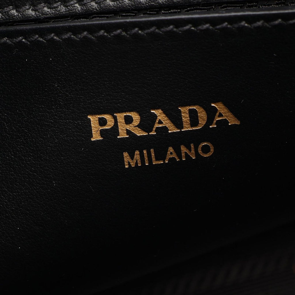 Prada Shoulder Bag Saffiano Soft Calfskin Black Leather Metal Logo — view 4