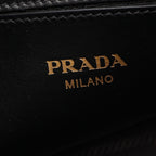 Prada Shoulder Bag Saffiano Soft Calfskin Black Leather Metal Logo — view 4