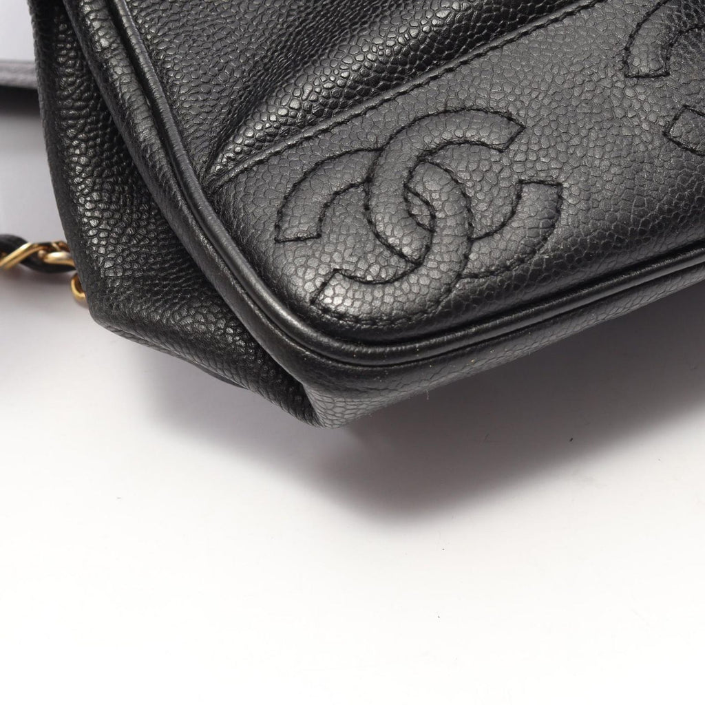 Chanel Backpack Triple Coco Black Caviar Leather Chain — view 8