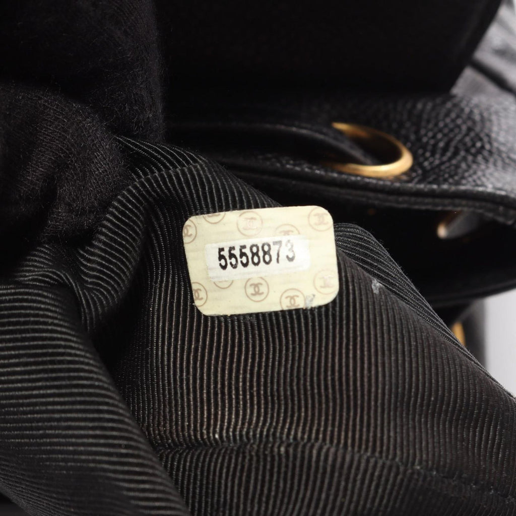 Chanel Backpack Triple Coco Black Caviar Leather Chain — view 5