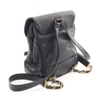 Chanel Backpack Triple Coco Black Caviar Leather Chain — view 2