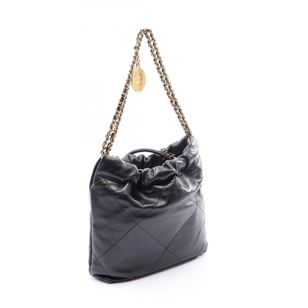 Chanel Shoulder Bag Chanel 22 Mini 2-Way Black Leather Chanel 22 Quilted Chain — view 2