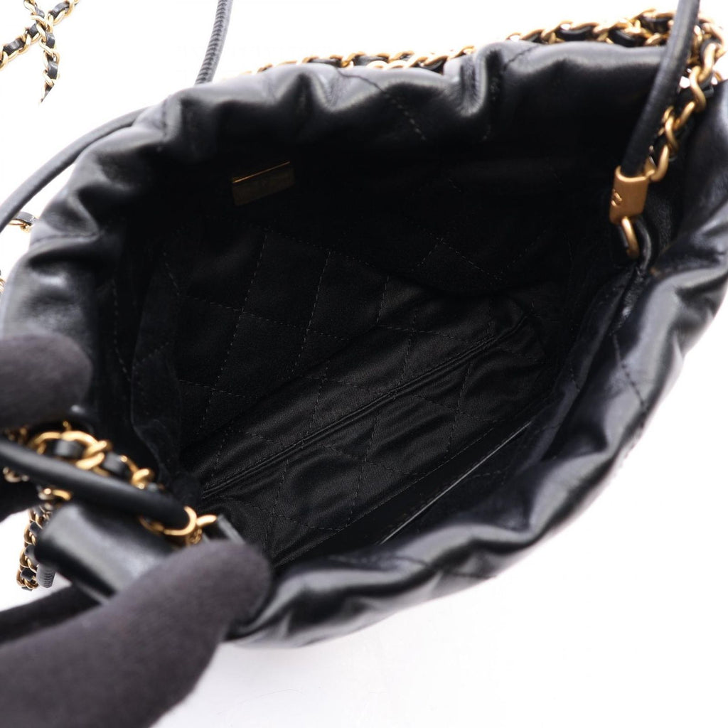 Chanel Shoulder Bag Chanel 22 Mini 2-Way Black Leather Chanel 22 Quilted Chain — view 3