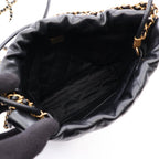 Chanel Shoulder Bag Chanel 22 Mini 2-Way Black Leather Chanel 22 Quilted Chain — view 3