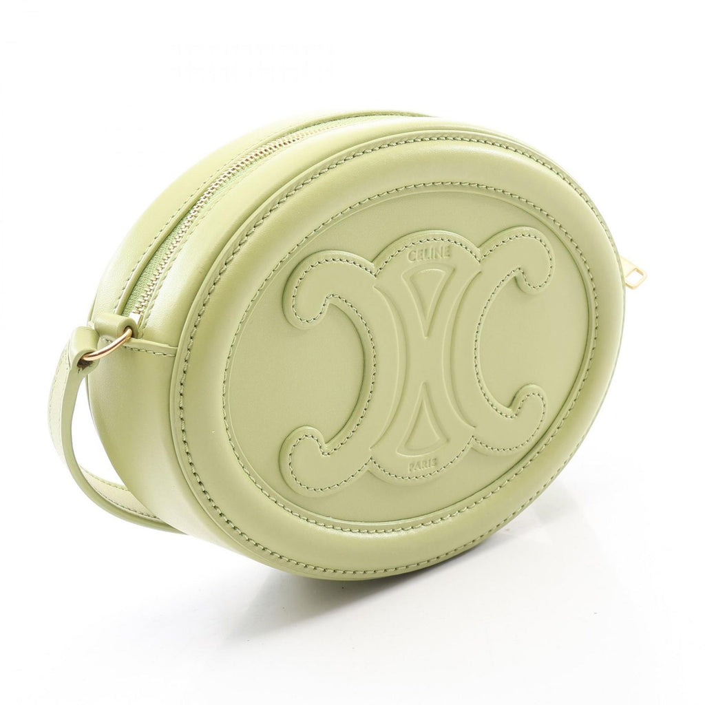 Celine Shoulder Bag Triomphe Oval Purse Cuir Light Green Leather Perth — view 2