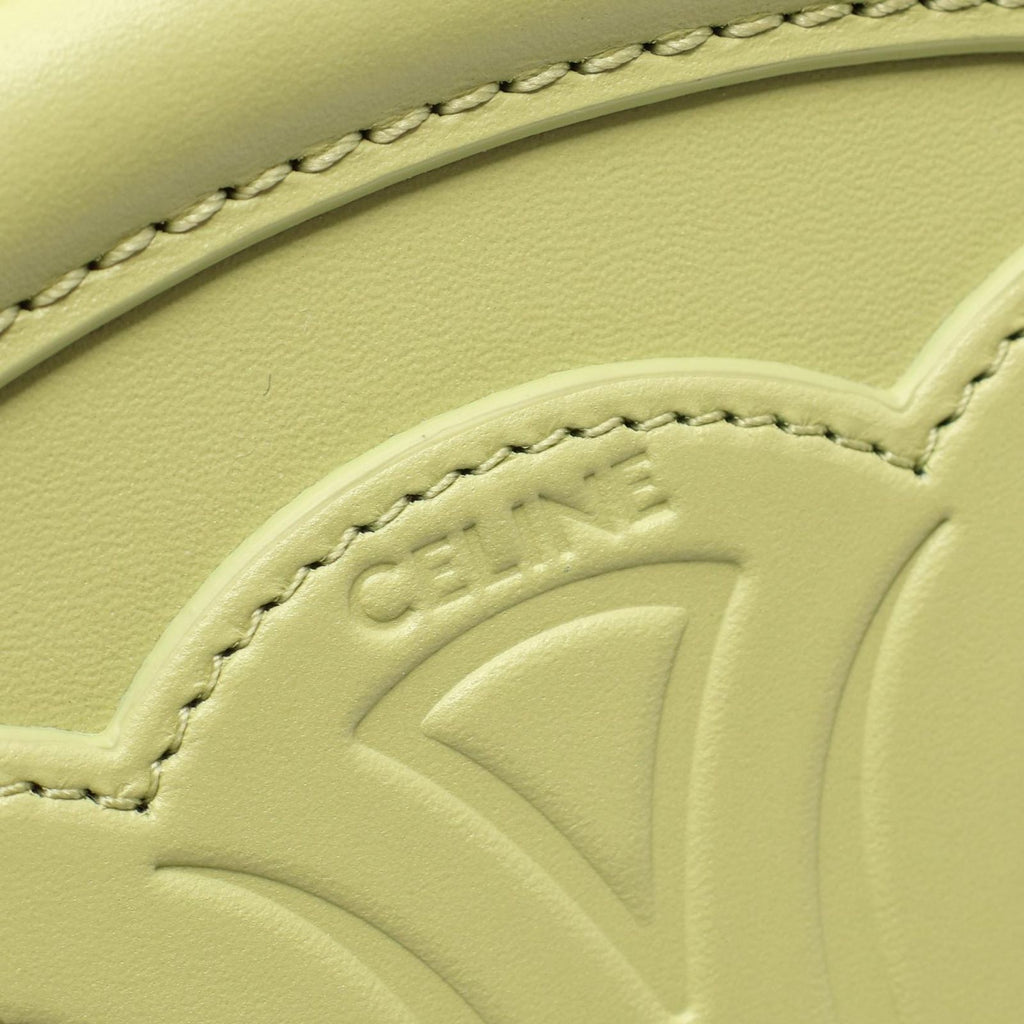 Celine Shoulder Bag Triomphe Oval Purse Cuir Light Green Leather Perth — view 4