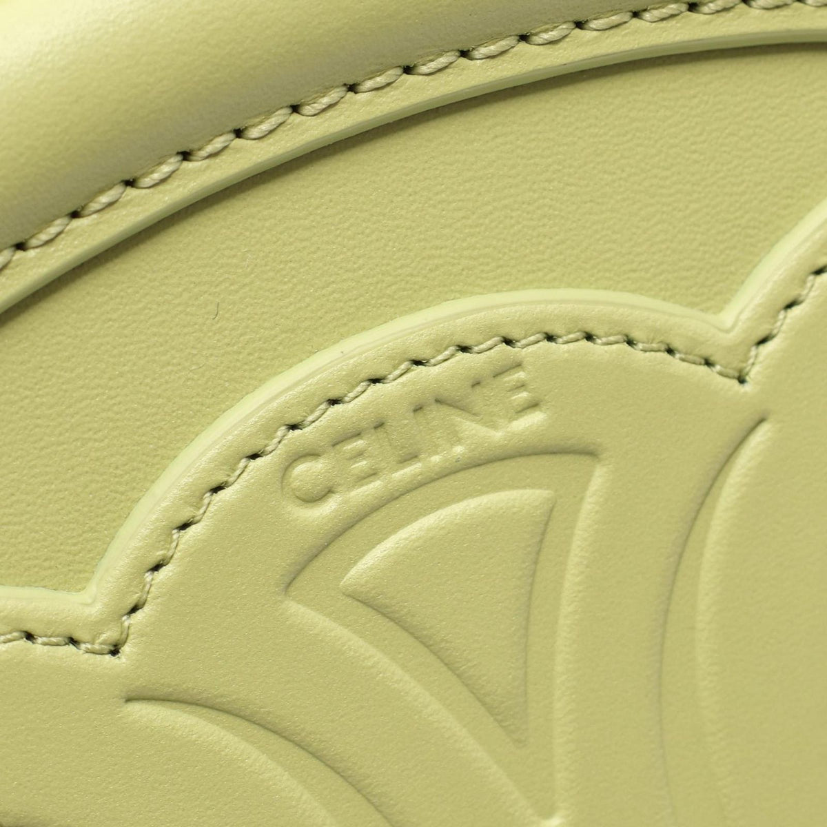 Celine Shoulder Bag Triomphe Oval Purse Cuir Light Green Leather Perth — view 4