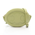 Celine Shoulder Bag Triomphe Oval Purse Cuir Light Green Leather Perth