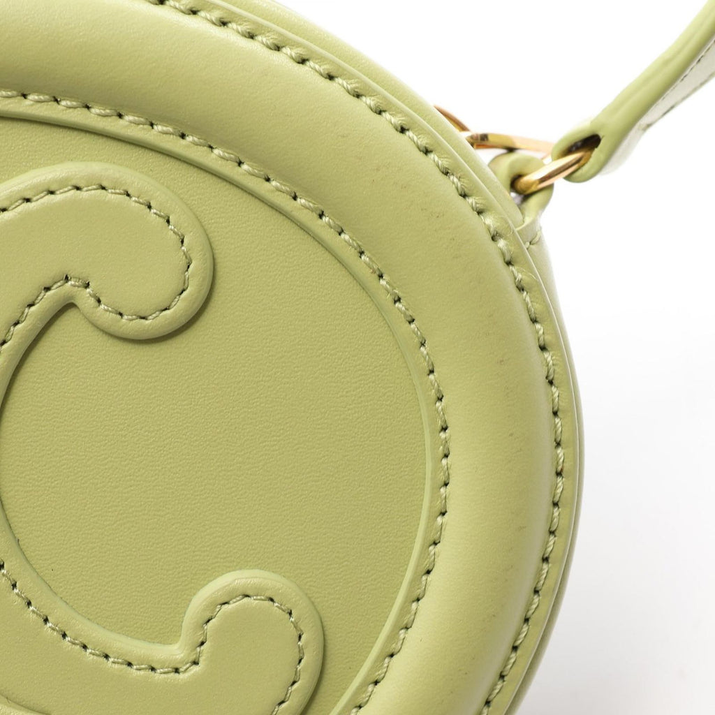 Celine Shoulder Bag Triomphe Oval Purse Cuir Light Green Leather Perth — view 6