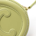 Celine Shoulder Bag Triomphe Oval Purse Cuir Light Green Leather Perth — view 6