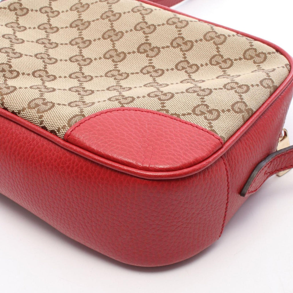 Gucci Shoulder Bag Bree GG Canvas Beige Brown Red — view 7