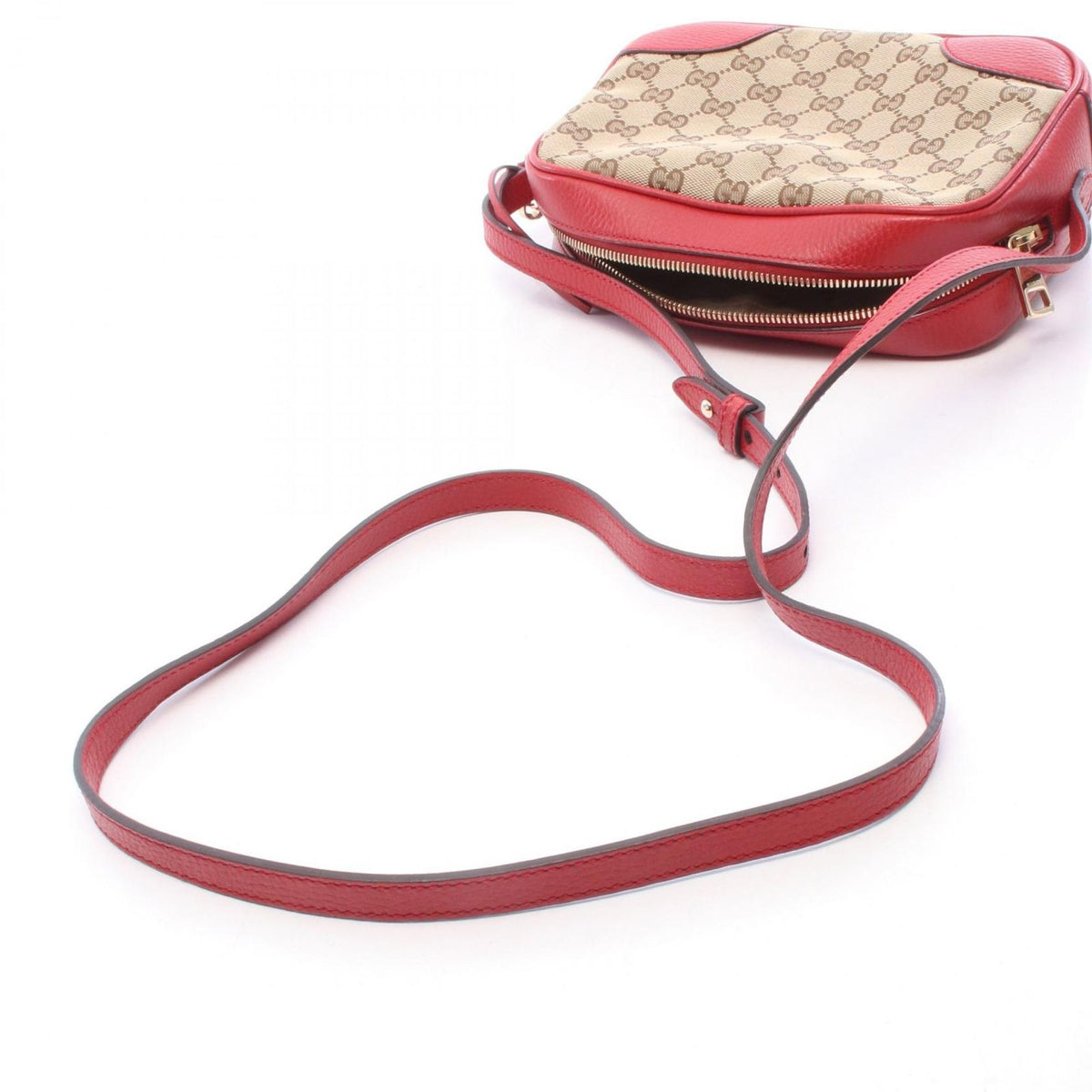 Gucci Shoulder Bag Bree GG Canvas Beige Brown Red — view 6