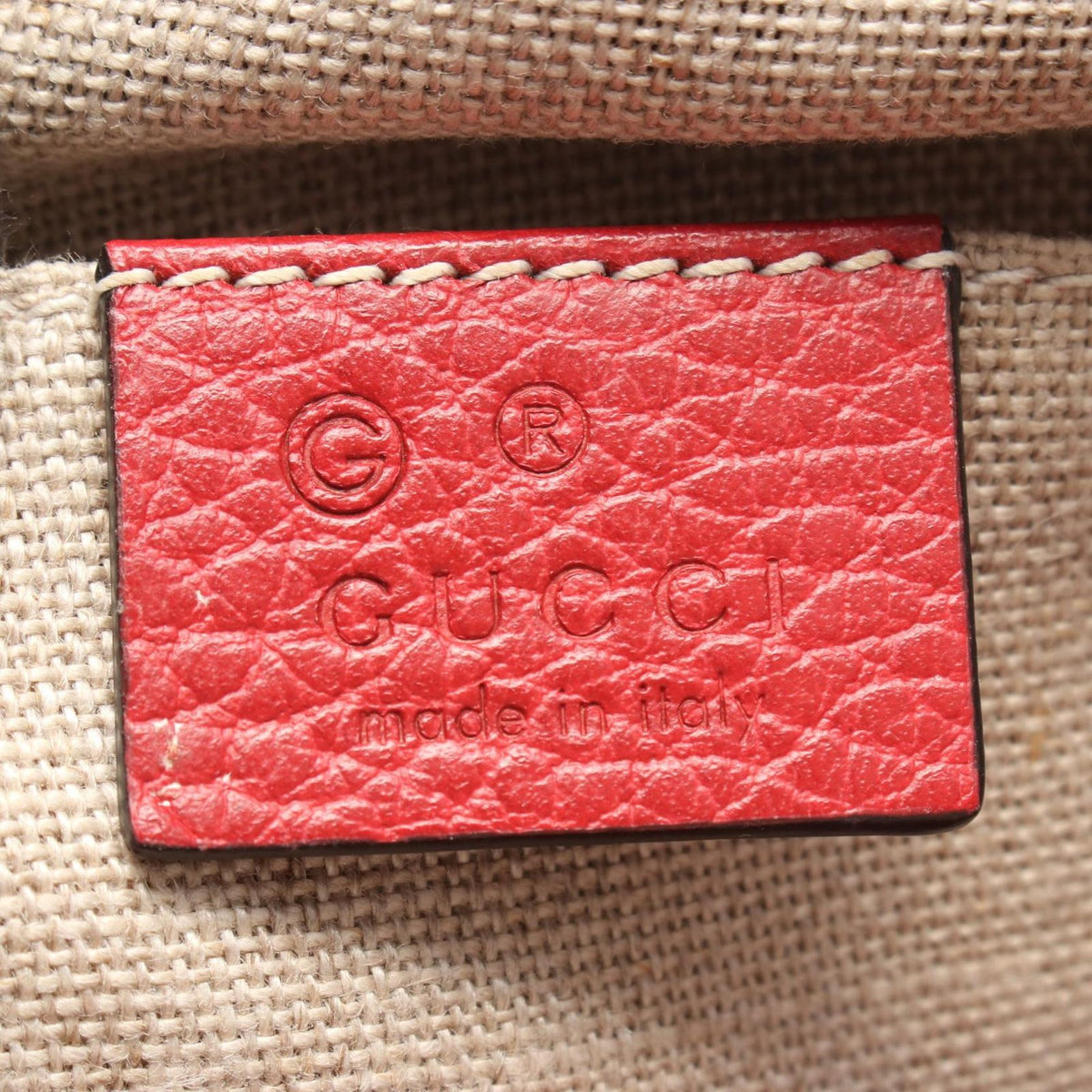 Gucci Shoulder Bag Bree GG Canvas Beige Brown Red — view 4