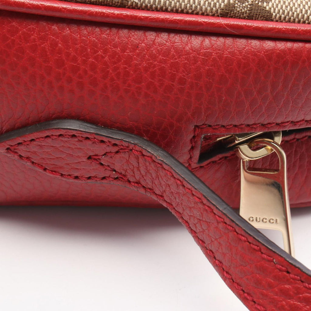 Gucci Shoulder Bag Bree GG Canvas Beige Brown Red — view 8