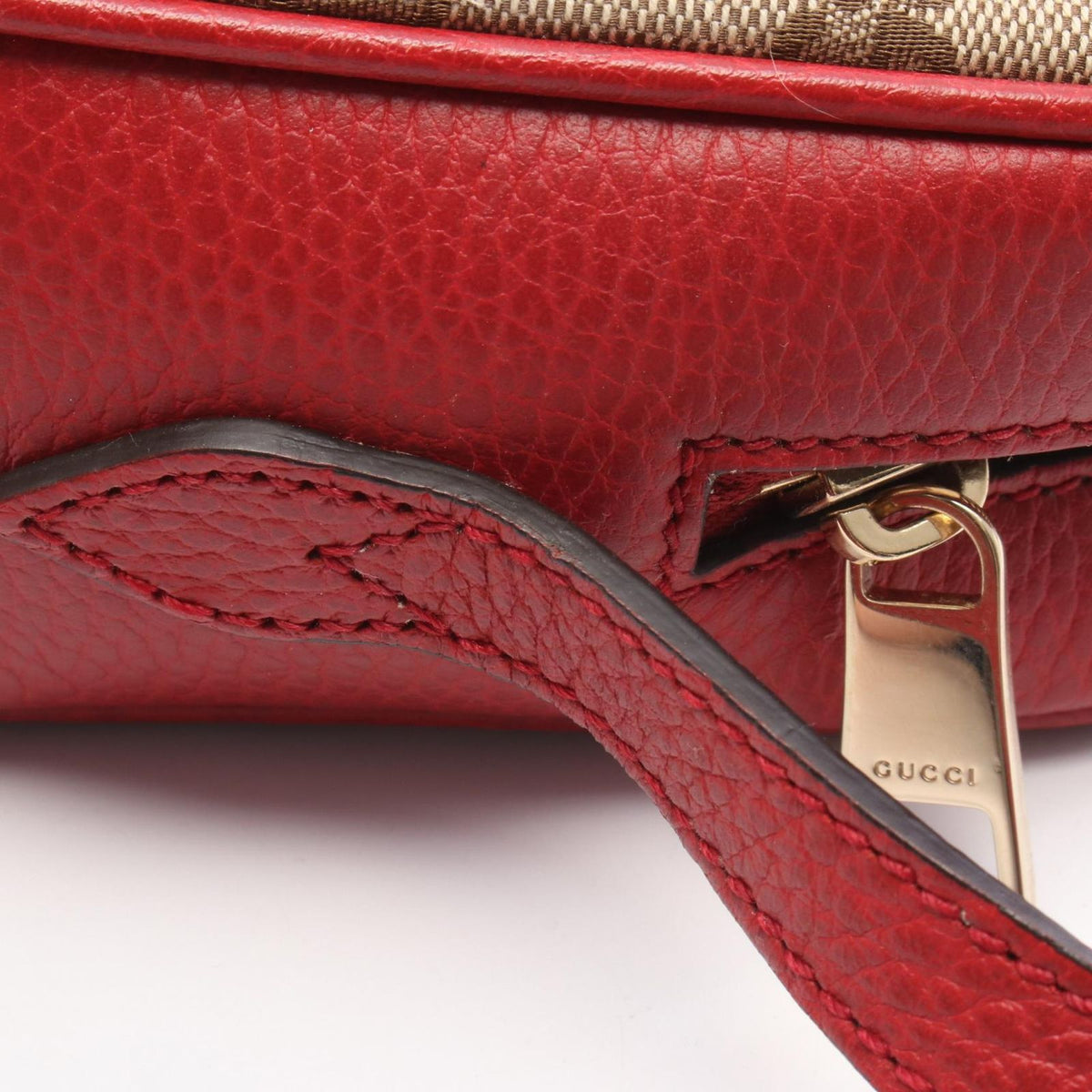Gucci Shoulder Bag Bree GG Canvas Beige Brown Red — view 8