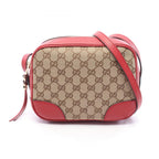 Gucci Shoulder Bag Bree GG Canvas Beige Brown Red