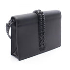 Prada Shoulder Bag City Calfskin Saffi Electra Studs Black Leather — view 2