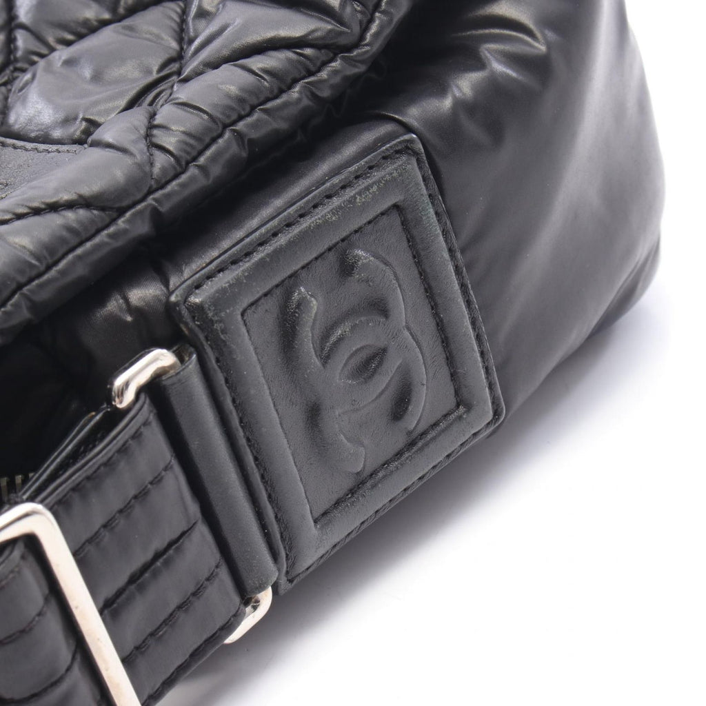 Chanel Shoulder Bag Coco Cocoon Small Messenger Black Nylon Leather PM — view 8