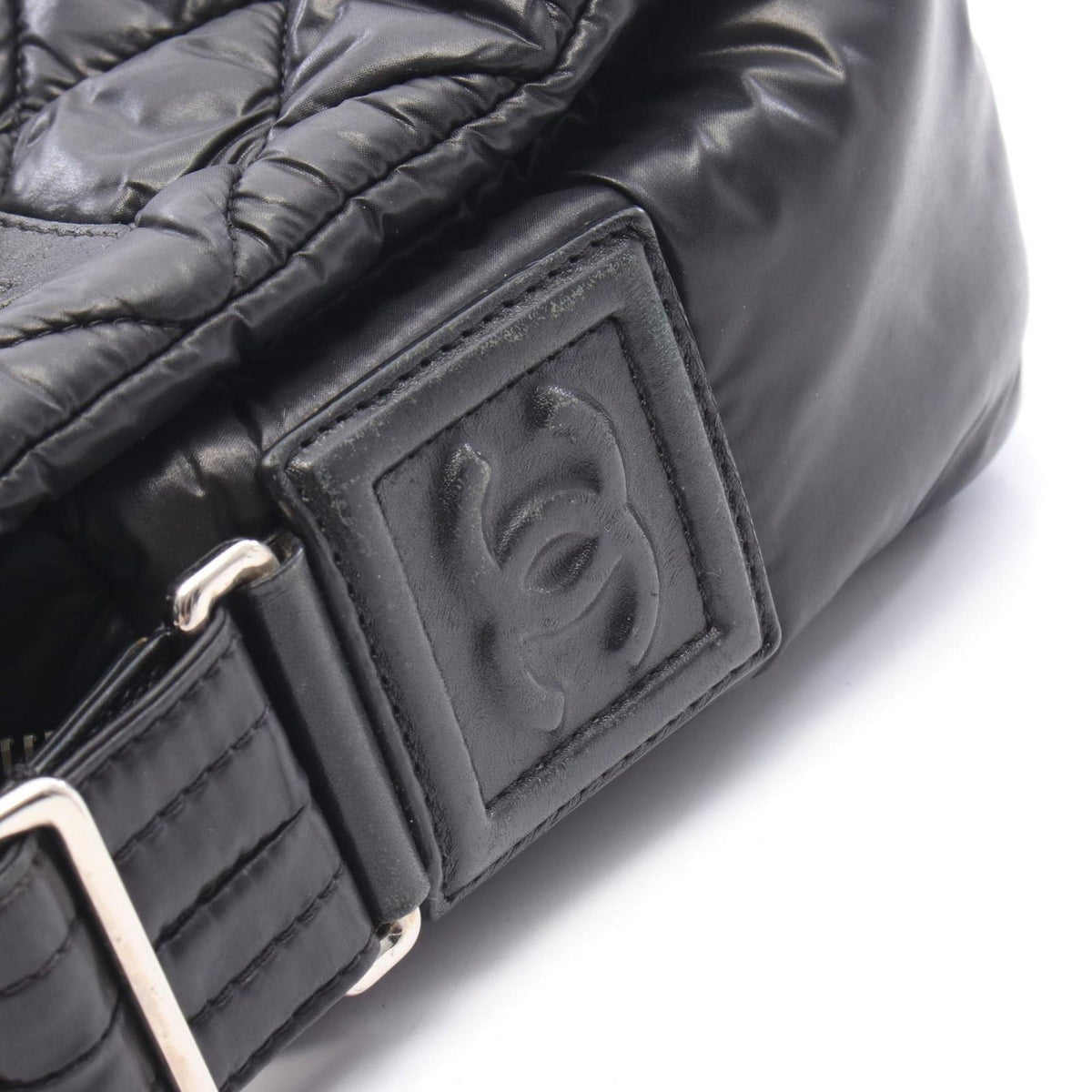 Chanel Shoulder Bag Coco Cocoon Small Messenger Black Nylon Leather PM — view 8