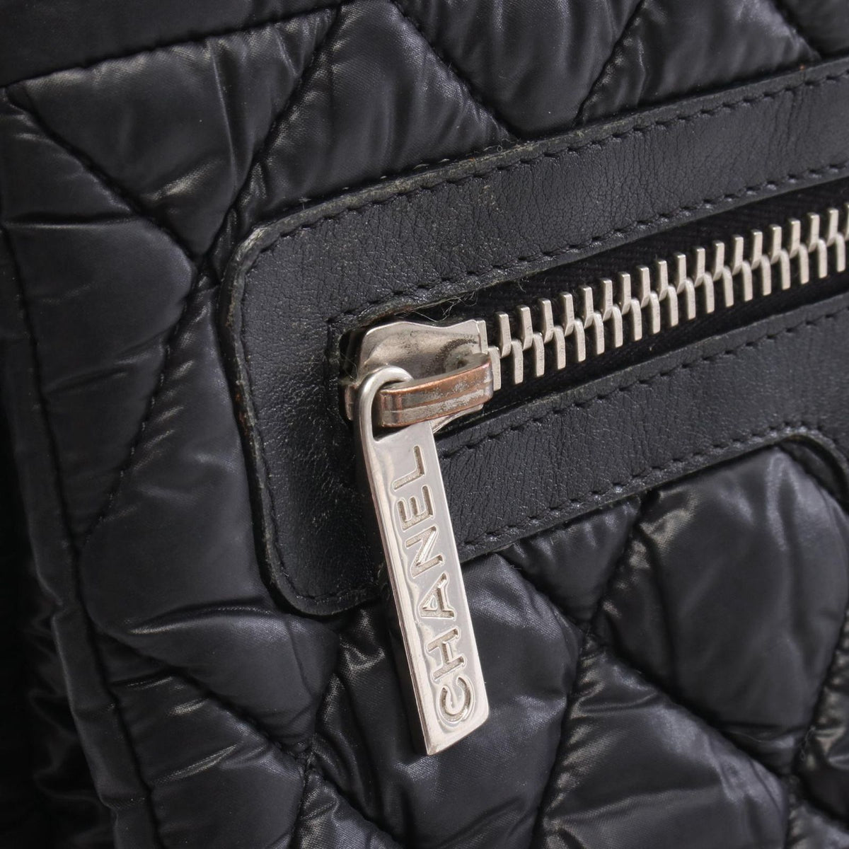 Chanel Shoulder Bag Coco Cocoon Small Messenger Black Nylon Leather PM — view 6