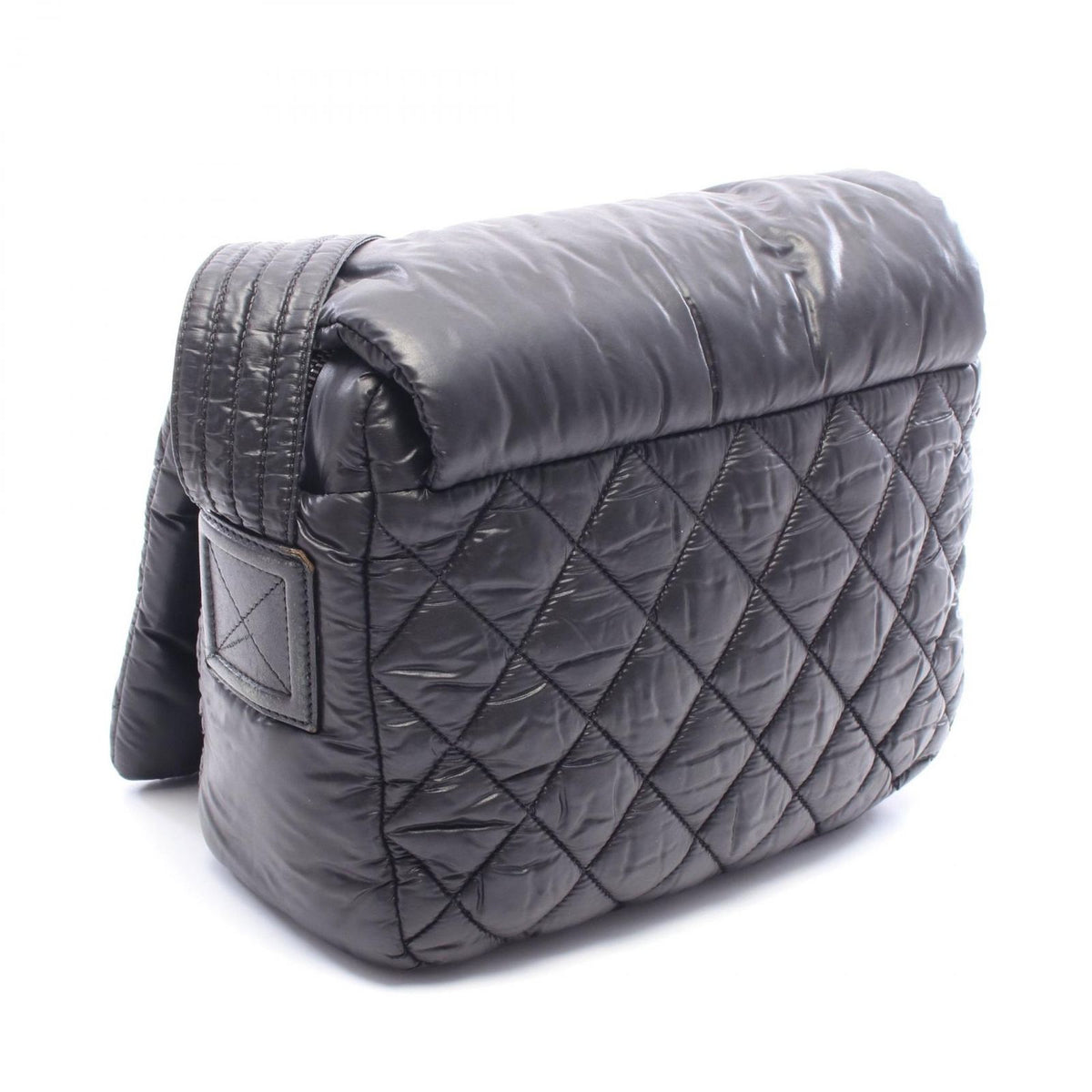 Chanel Shoulder Bag Coco Cocoon Small Messenger Black Nylon Leather PM — view 2