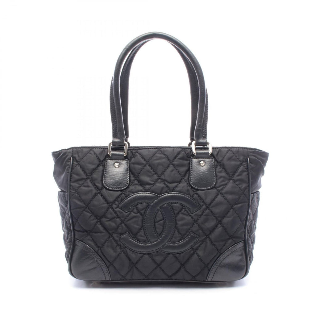 Chanel Tote Bag Paris New York Line Black Nylon Leather